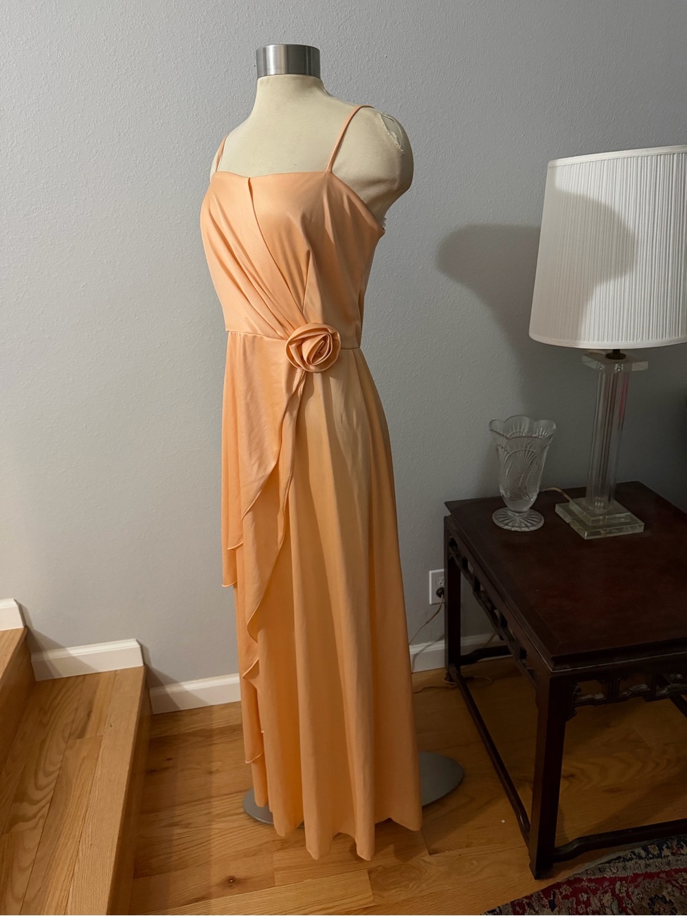 VIntage 70’s disco maxi dress with beautifully, detailed Grecian draping